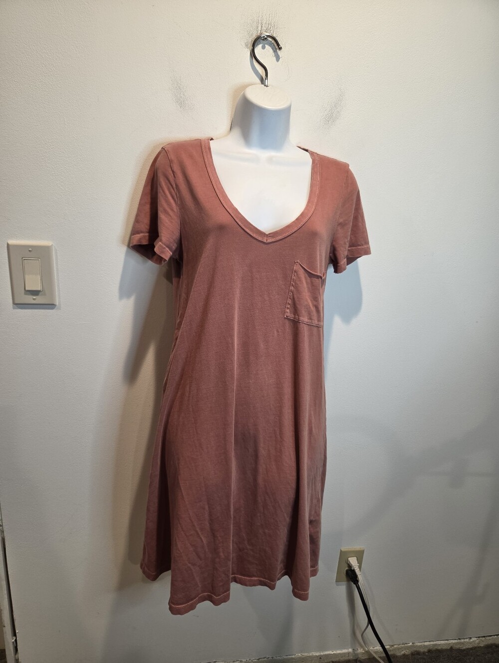 T.la Size S Casual Tshirt Dress In Pink W/ Chest Pocket